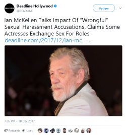 profanefame: fearlessinger:  gahdamnpunk: Some journalists really need to be fired  During a talk at Oxford Union, according to the Daily Mail, McKellen applauded victims for coming forward about sexual harassment saying “it’s sometimes very difficult