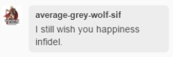 This one is still unhappy that WR isn’t my cup of tea. @average-grey-wolf-sif