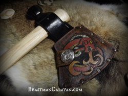 beastmancaravan:Custom Axe Sheath - Cold Steel Axe - Viking Norse Bushcraft  Doing these on a custom basis. Your axe. My Sheath. Perfect love.
