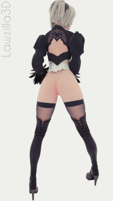 lawzilla3d: Hey guys! I just finished another 3D pack, this time we have some 2B from Nier AutomataHi-res   all the versions in Patreon &amp; Gumroad Versions include:-Pin up poses-Penetration-Gangbang-Cum versions    Everyone! The 2B 3D pack is up in