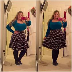 curvywordy:   #ootd #psootd I am such a big fan of polka dots that I’d probably wear them every day if I could! Skirt is from @collectifclothing (I love the slightly shorter length), top from @biubiu_world, and coincidentally matching shrug from @ebay_uk.