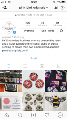 thepinkbird-blog:  New to Instagram! Check it out ✌️  www.pinkbirdoriginals.com UK Embroidery business offering competitive rates and a quick turnaround for social clubs or artists seeking to create their own embroidered apparel!