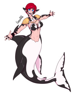 fsnowzombie:  mermay day 31/31 BABY I FUCKING DID IT HOLY FUCK my third tabletop char that i draw, but the first one i made, also a DnD one, actually its technically the first one i ever made but even then i couldnt help myself and i just redid Laura