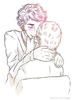 mollyisstrange:  Sherlock likes to sit on Johns lap because i said so…. i was bored so i did doodle 