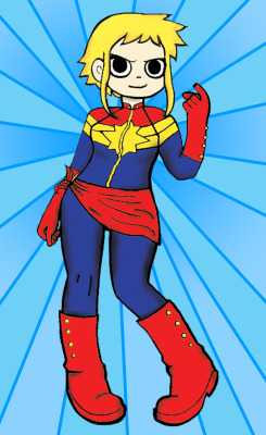 stephopedia:  This is Bryan Lee O’Malley’s Ramona Flowers dressed as Kelly Sue DeConnick’s Captain Marvel. I love both these characters and since I have a lot of time to kill during Winter Break, I spent all day making this in Photoshop. 