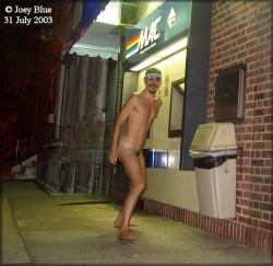 joey-blue:  Here I am 31 July 2003 at an ATM at night. I wish I looked like this today, but I am now 60 and out of shape.  