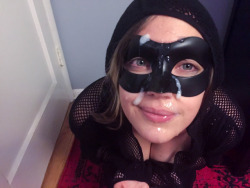 slutslessons:  peepshow-whore-nyxia: Nyxia loves getting a face full of cum almost as much as I love covering her in it. Please reblog and keep all captions.  Come follow our new blog, Peepshow Whore Nyxia, for all our latest updates!