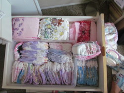 huggies20:  poofytailprincess:  I decided that Monday was going to be the day I cleaned up my room and go through all my stuff. That included reorganizing my diaper drawer. I guess I better hold off on buying anything else for a while.    Jealous!