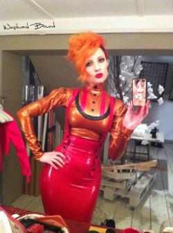 westward-bound-latex:  Behind the Scenes and Live from Battersea, South London. The Glorious Ulorin Vex modeling for Westward Bound at Milkplus Studio. :) x www.westwardbound.com 