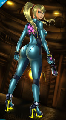 shadbase:  Samus Aaran as seen in her latest design in the new Super Smash Bros on the Wii U. I dont know about you, but those high heels have been Nintendos best new addition in the recent years.  see the high res version at Shagbase including the bonus