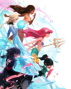 rossdraws:  Here’s the final piece from the video drawing the Princesses in a Battle Royale!! I tried to include all the princesses but there are SO many! My favorite Princess is Kida from Atlantis which I plan to make a separate piece for. I had a