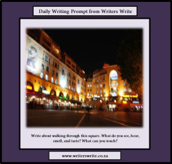 amandaonwriting:  Writing Prompt – Walking through the square at night  &mdash;&mdash;&mdash;&mdash;&mdash;- This city. This huge city. Never before in my life have I seen anything like this. Everything is so bright, so loud, so &hellip; I have no