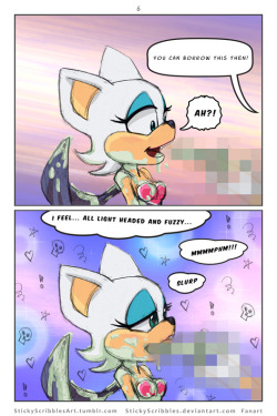  Sonic Rouge Comic5   ContinuePrevious:http://stickyscribbles.deviantart.com/art/Sonic-Rouge-Comic5-627251933Rouge befriends Sonic as a ploy to steal his gems and golden rings. Sonic discovers her plan and feels stiffed in the relationship. Sonic finds