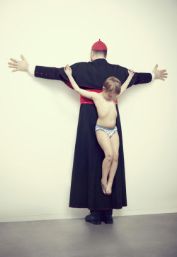 sweet-deer:  aunteeblazer:  groudon:  i like this but i don’t fully understand it…  whoa  you don’t understand how sad this is. each adult is a cross, and each child has been crucified by said cross.  the priest (i assume he’s a priest, correct