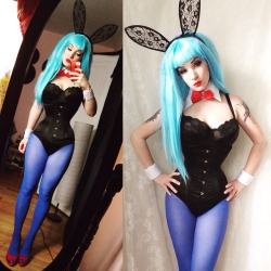 mirandarightsofficial:  That time Bulma had a 20&quot; waist.  Day 24 of #31diystilhalloween was  Bulma in her bunny costume! This was actually my planned cosplay for #OttawaComicCon back in May but my wig didn’t come in time 😭 I might be bringing