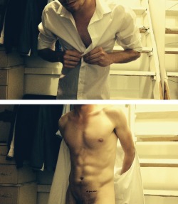 get-ready-for-action:  nakedcuddles:  Dress to impress is fun. UNdress to impress is sexy. I feel very GQ here. I like it. - weowethis I love this! Guys is shirts with rolled up sleeves starting to undress is just the most perfect sight, so hot! :) x