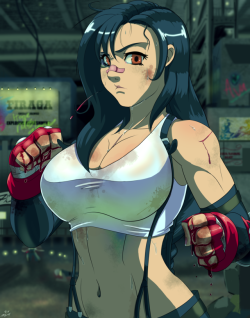 unicornfolio: Slum dog angel Tifa Lockhart. FF7 Support me @ Patreon.com/Unicornlord to get the full Res Version. Nobody ever draw Tifa the way she should be: in a world of gun and monsters, she’s straight up knocking fuckers out with her bare hands.I’d