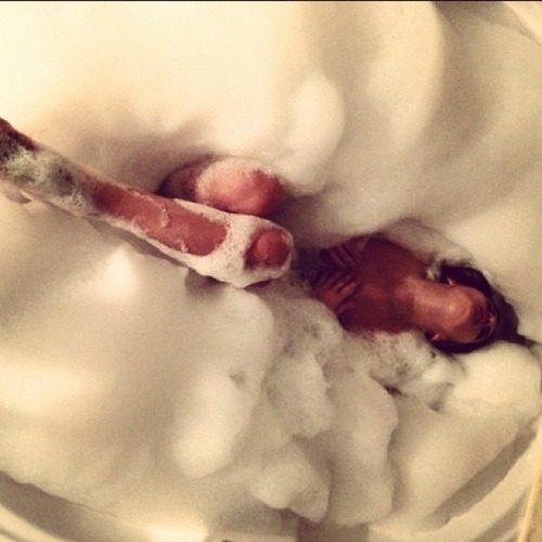 Babe taking a bubble bath