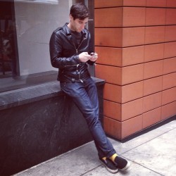 gqfashion:  #GQOfficeStyle: @EricSull is ready for leather weather. Are you? (via @glavs)