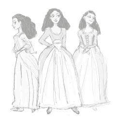 hillyminnesketches:  My new obsession is ‘HAMILTON’- such an amazing musical! I’m going to draw all the characters and color them, eventually, just as I did the Heathers cast. Here’s the Schuyler sisters! Peggy, Angelica and Eliza.  