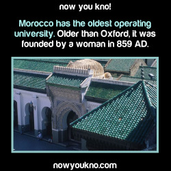 misandry-mermaid:  muslimfeminist:  toxicnebulae:  nowyoukno:  Source for more like this follow NowYouKno  its name is the University of al-Qarawiyyin the woman’s name was Fatima al-Fihri failing to mention the names contributes to the erasure of