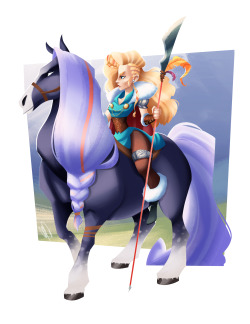 Here is my submission for this Month´s Character Design Challenge!! Hope you guys like my Viking Lady and Her Horse :D