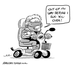 markraas:  76 driving old people scooter, request by patron GentleShout. 