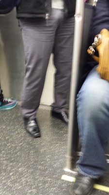 freeballingla:  Photo of the guy from my story of my commute that was rubbing his dick.  It’s blurry but you can see his huge bulge. Freeballingla.tumblr.com