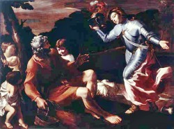 Giovanni Lanfranco (Terenzo, Parma, 1582 - Roma 1647); Erminia tra i pastori (Erminia among the shepherds), 1633-37; oil on canvas, 196 x 146 cm; Pinacoteca dei Musei Capitolini, Roma