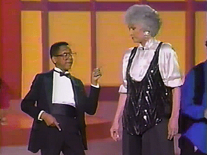 sparklejamesysparkle:    “If you want to do the Steve Urkel dance, all you have to do is hitch up  your pants, bend your knees, and stick out your pelvis; I’m telling  you, baby, it’s better than Elvis!”  Golden Girls star Bea Arthur and Jaleel