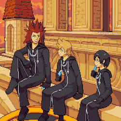 mediocre-mel: Axel’s impression of Saix made Roxas laugh… a little too hard A commission for the lovely theblue-eyedcanadian! 