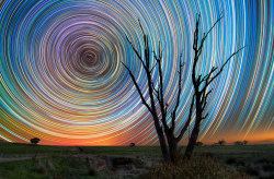 You spin me right ’round, baby (long-exposure photo of star trails in Australia)