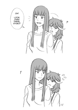 herokick:  once in a while, Satsuki remembers that Ryuko is quite smol~ (｡˘◡˘｡)   &lt;3 &lt;3 &lt;3