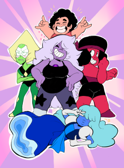 prettyproglottids:  eris-whooves:  prettyproglottids:  Small gem squad!  I think if Rose were there she’d obnoxiously hug EVERYONE especially Peridot.  This response was so cute i had no choice but to draw it 