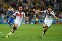 Mario Götze after scoring for Germany in World Cup Final