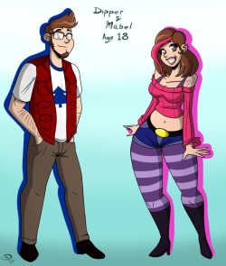 chillguydraws: Everybody posting for the Pines Twins’ 18th birthday today so I figured I’d do something different from my usual stuff and introduce some new designs. Now over the course of doing my Thicc Falls stuff a few people have gotten on me