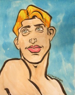 Drawings of Dale Stones done at Dr. Sketchy&rsquo;s Boston. Ink and watercolor on paper, 11&quot;x14&quot;, Matt Bernson 2013
