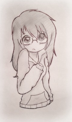 Oooook so anon wanted me to draw what i relatively look like. Soo.. Here I am! (Though not as cute a this drawing -_-) Me and my unstylish nerdyness. I can’t color but just picture bright auburn hair color. (Also like my glasses?? Lmao I can’t draw