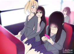 lewdua:     Alison turned to her brother : “We have to take the fucking bus today…”  A single seat remained on the bus and the siblings took it, annoyed that they had to sit together. Alison twirled her hair, bored, tapping her heel to pass the