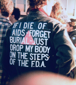 bensbardom: queerembraces:  David Wojnarowicz wore this jacket in 1988, just 4 years before he’d ultimately die from AIDS. Sadly, just a few years ago some of his artistic work was censored at the Smithsonian. People in power are still content to try