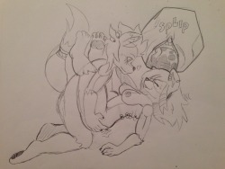 derpah:thejasonatorgold:JayWulf X Rikki… Shipping at its best I’d love to see more of these two weither drawn by me derpah or anyone else… I love these two together  Rikki belongs to derpah  Oh my god 0//=   x: