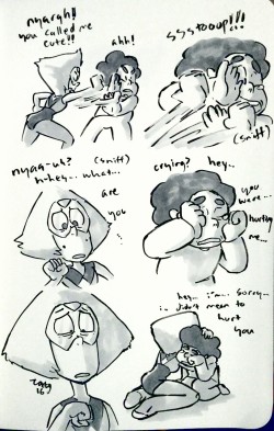 zottgrammes:  peridot regrets  what if peridot didn’t know her own strength and wound up hurting steven??? .. oh no…. how could you peridot..  ever since then peridot has been fiercely protective w steven, rivaling even pearl.   peri my love &lt;3