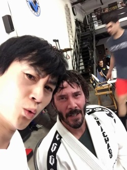 gutsanduppercuts:  Keanu Reeves training for “John Wick 2”. It seems that Tiger Chen, from “Man of Tai Chi”, will be joining the production.