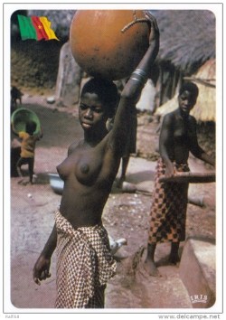   Cameroonian women, via Delcampe.   
