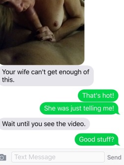 allthingshotwife:  Text message I got from my wifeâ€™s FWB The other night! 