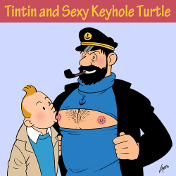 gaymanga:  tagagen:  Trend on Twitter.  Tintin x Gengoroh Tagame!! ❤  I need to know where Captain Haddock got his sexy keyhole turtleneck!! MASSIVE Resort Wear 2015 collection? ;)  丧心病狂