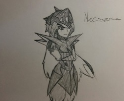 I did a sketch of humanized/gijinka Nectozma from Pokemon Sun and Moon. I haven&rsquo;t caught one in the game yet, but he looked so cool I had to draw this.