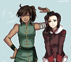 beroberos:  AU where Korra and Asami knew eachother when they were younger. Korra was proud of her former height advantage, dammit Asami 8(  hehe &lt;3333