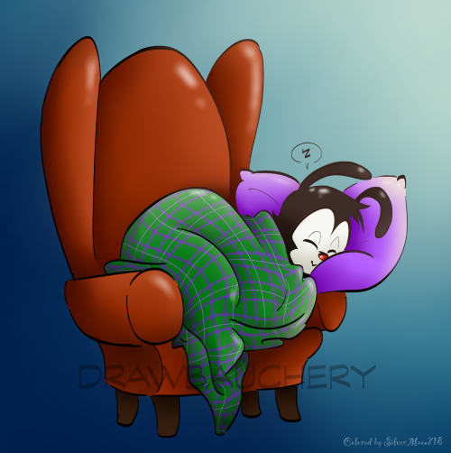 Here’s another Animaniacs color! I decided to join in on the napping Yakko renditions because it’s really cute. I keep pairing him with purple and green since those are the two colors he seemingly wears the most and they look good together. Also plaid