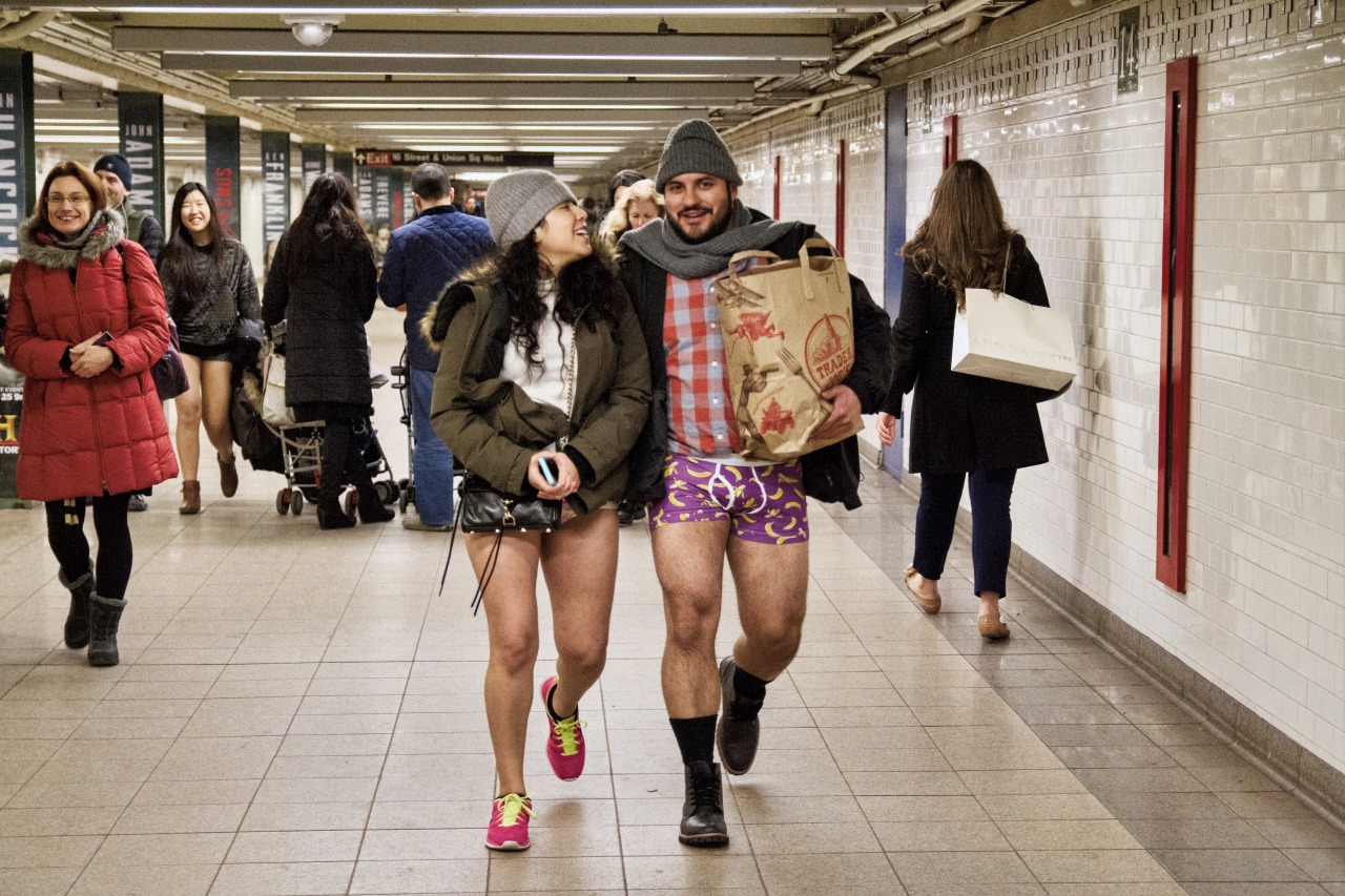 No pants subway ride girls naked